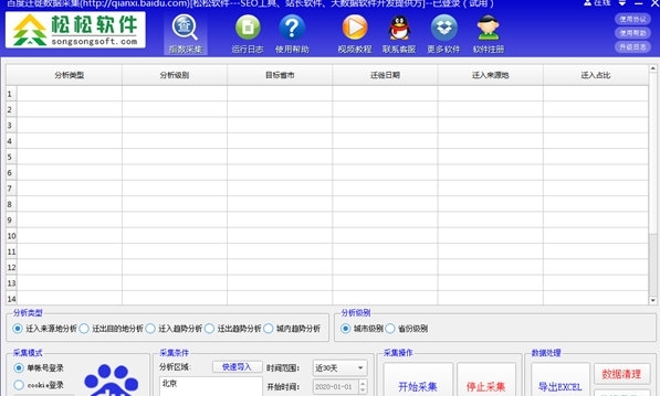 百度迁徙数据采集工具