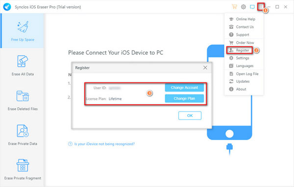 Syncios iOS Data Eraser截图