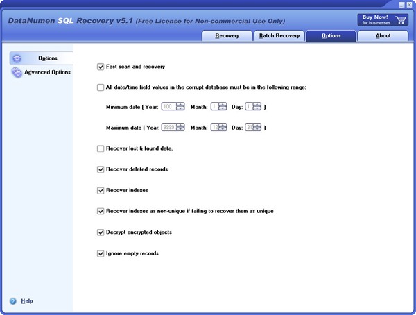 DataNumen SQL Recovery图
