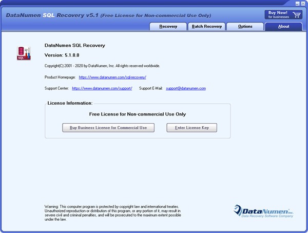 DataNumen SQL Recovery图