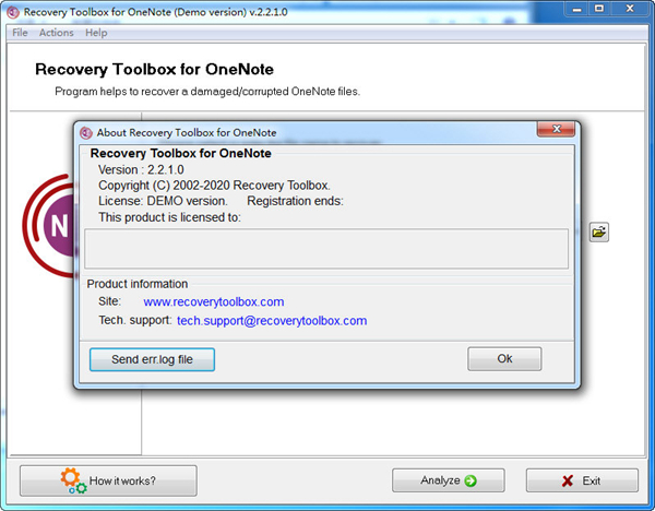 Recovery Toolbox for OneNote图