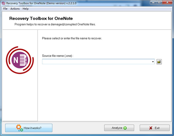 Recovery Toolbox for OneNote图