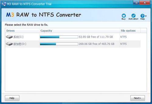 M3 RAW To NTFS Converter截图1