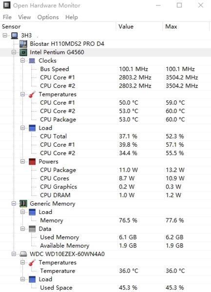 Open Hardware Monitor软件图片1