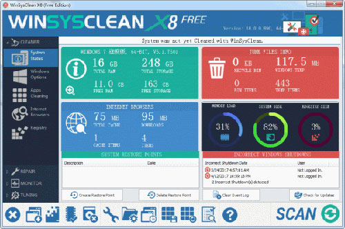 WinSysClean X8截图
