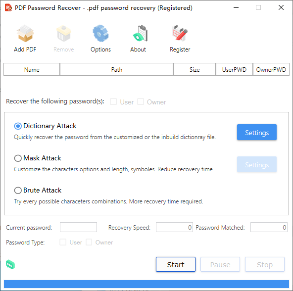 PDF Password Recovery图片