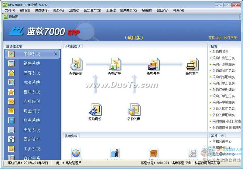 蓝软7000ERP(商业企业管理系统)