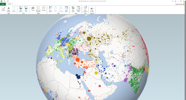 微软3D数据可视化插件for Excel 2013(GeoFlow)